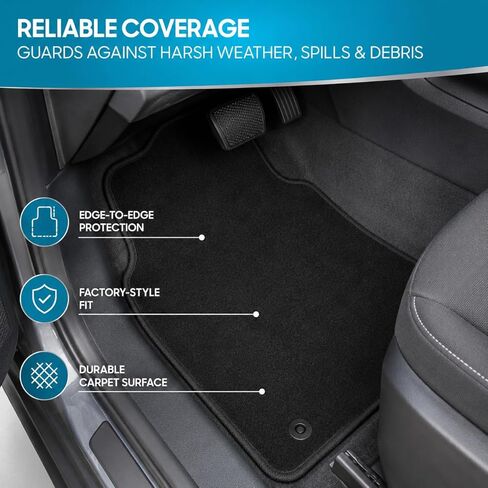 Mythoria Custom Fit Car Floor Mats Fit for Lexus ES350 2007 2008 2009 2010 2011 2012, Waterproof Velour Carpet Full Set, All-Weather Protection, Anti-Slip Backing, Odorless, Black in Saudi Arabia