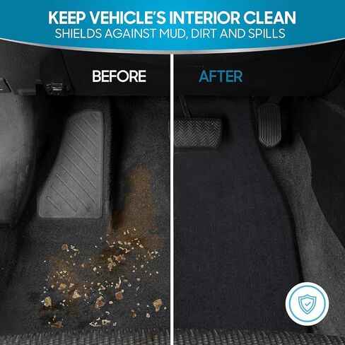 Mythoria Custom Fit Car Floor Mats Fit for Lexus ES350 2007 2008 2009 2010 2011 2012, Waterproof Velour Carpet Full Set, All-Weather Protection, Anti-Slip Backing, Odorless, Black in Saudi Arabia