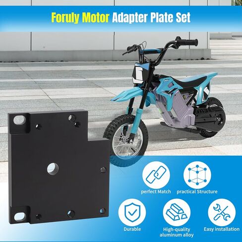 Upgraded Motor Adapter Plate for Razor MX350 / MX450 / Pocket Mod | Fits MY1020 48V 1000W Brush Motor | Black CNC Mounting Bracket Kit in Kuwait
