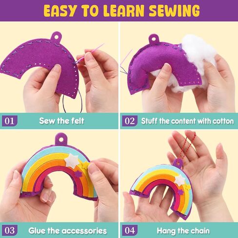 TUZT Sewing Kit for Kids, My First Weather Sewing Craft Kit for Beginner with 12 DIY Pre-Cut Plush Toys, Plastic Needles & Thread, DIY Felt Crafts Project Gift for Girls Boys Age 3-8 in Saudi Arabia