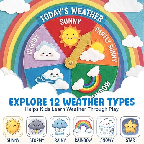TUZT Sewing Kit for Kids, My First Weather Sewing Craft Kit for Beginner with 12 DIY Pre-Cut Plush Toys, Plastic Needles & Thread, DIY Felt Crafts Project Gift for Girls Boys Age 3-8 in Saudi Arabia
