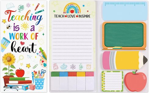 JSRQT Teacher Sticky Notes, Teacher Appreciation Gifts, Sticky Notes Bulk Stuff Stickers, Blackboard Self-Stick Writing Memo Pads Note, Notepad School Office Supplies, Teaching is A Work of Heart in Saudi Arabia