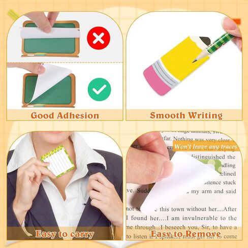 JSRQT Teacher Sticky Notes, Teacher Appreciation Gifts, Sticky Notes Bulk Stuff Stickers, Blackboard Self-Stick Writing Memo Pads Note, Notepad School Office Supplies, Teaching is A Work of Heart in Saudi Arabia