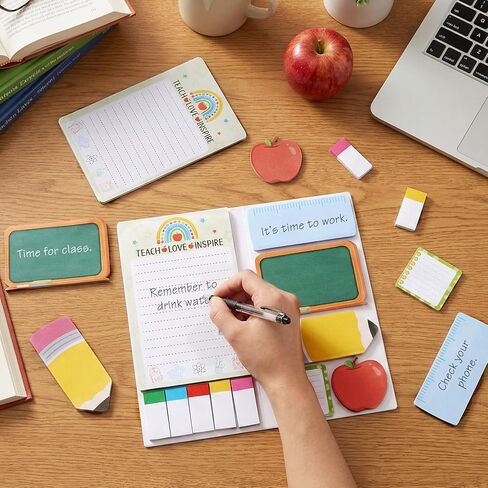 JSRQT Teacher Sticky Notes, Teacher Appreciation Gifts, Sticky Notes Bulk Stuff Stickers, Blackboard Self-Stick Writing Memo Pads Note, Notepad School Office Supplies, Teaching is A Work of Heart in Saudi Arabia