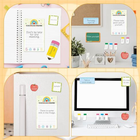 JSRQT Teacher Sticky Notes, Teacher Appreciation Gifts, Sticky Notes Bulk Stuff Stickers, Blackboard Self-Stick Writing Memo Pads Note, Notepad School Office Supplies, Teaching is A Work of Heart in Saudi Arabia