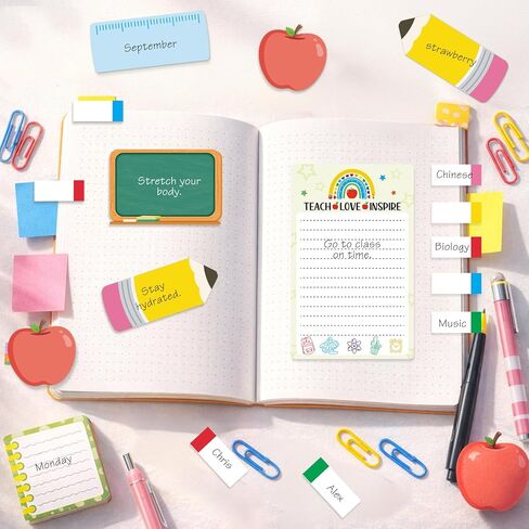 JSRQT Teacher Sticky Notes, Teacher Appreciation Gifts, Sticky Notes Bulk Stuff Stickers, Blackboard Self-Stick Writing Memo Pads Note, Notepad School Office Supplies, Teaching is A Work of Heart in Saudi Arabia