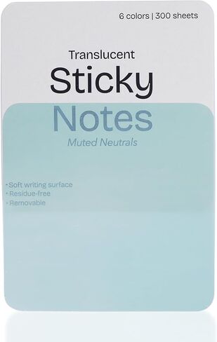 3-Pack Transparent Sticky Notes 3x3 (900 Sheets) – Clear See-Through Self-Adhesive Note Pads with Rounded Corners, 6 Colors for Bible Study, Journaling, Stationery & Monitors in Kuwait