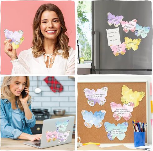9 Pcs Bible Verse Sticky Notes Watercolor Floral Butterfly Self-Adhesive Writing Notepads Christian Inspirational Quotes Memo Pads Reminder Religious Easter Gifts for Church Office School Supplies in Saudi Arabia