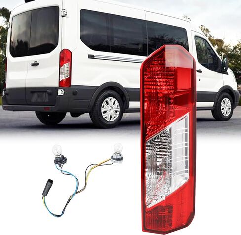 LH Tail light Assembly Fit for 2015-2025 Ford Transit 150 250 350 350HD Rear Lamp Left Driver Side Brake Lamp W/Bulbs and Harness Halogen Type W/Single Rear Wheels CK4Z13405G 166-02779L in Kuwait