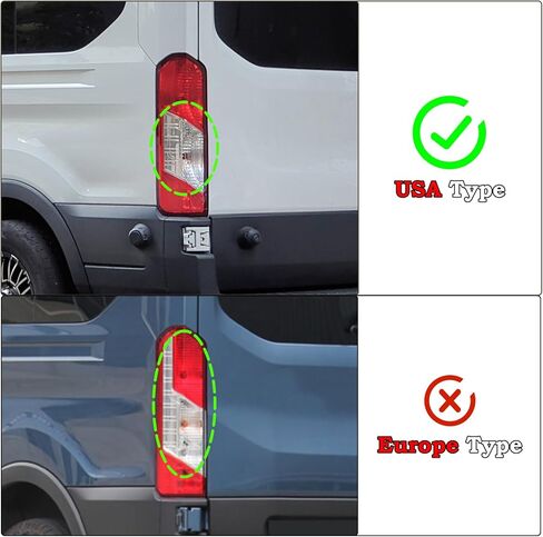 LH Tail light Assembly Fit for 2015-2025 Ford Transit 150 250 350 350HD Rear Lamp Left Driver Side Brake Lamp W/Bulbs and Harness Halogen Type W/Single Rear Wheels CK4Z13405G 166-02779L in Kuwait