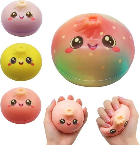 2PCS Dumpling Squishy, Slow Rising Squishy Squeeze Toys for Kids, Slow Rise Squishies Stress Relief Fidget Toy for Anxiety Relief Party Favors Classroom Prizes in Saudi Arabia