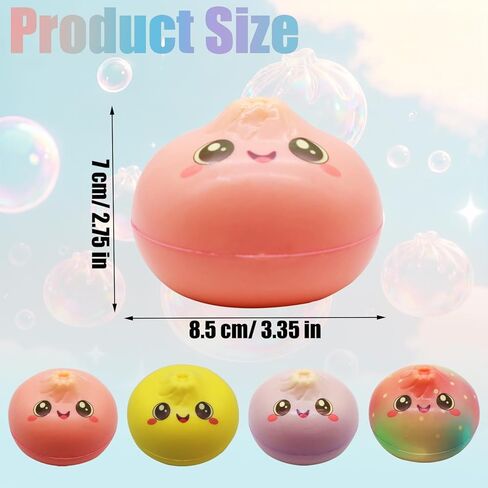 2PCS Dumpling Squishy, Slow Rising Squishy Squeeze Toys for Kids, Slow Rise Squishies Stress Relief Fidget Toy for Anxiety Relief Party Favors Classroom Prizes in Saudi Arabia