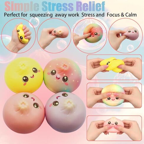 2PCS Dumpling Squishy, Slow Rising Squishy Squeeze Toys for Kids, Slow Rise Squishies Stress Relief Fidget Toy for Anxiety Relief Party Favors Classroom Prizes in Saudi Arabia