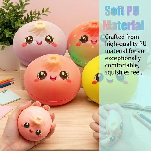 2PCS Dumpling Squishy, Slow Rising Squishy Squeeze Toys for Kids, Slow Rise Squishies Stress Relief Fidget Toy for Anxiety Relief Party Favors Classroom Prizes in Saudi Arabia