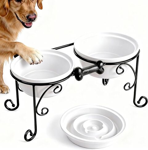 Pet Stand,Elevated Dog Bowls,Raised Dog Bowl Stand,Pet Feeding Station for Large Medium Dogs (Large, Green) in Saudi Arabia