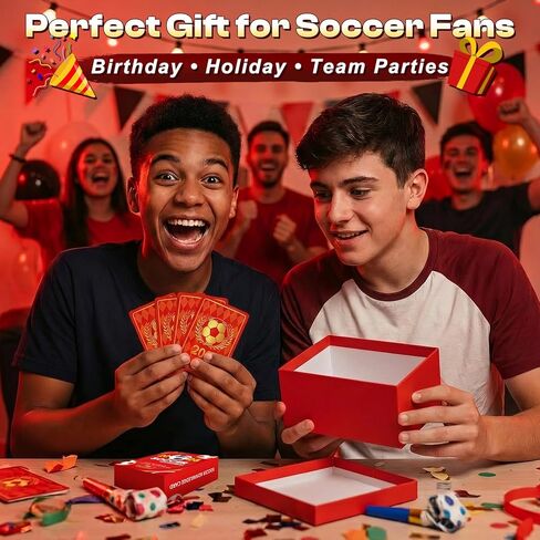 2026 Soccer Trivia Card Game, 120 Soccer Knowledge Q&A Deck with Answers Included, Rules History Tactics Skills Quiz Cards for Game Night, Parties, Team Activities, and Gifts in Saudi Arabia