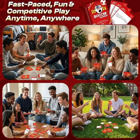 2026 Soccer Trivia Card Game, 120 Soccer Knowledge Q&A Deck with Answers Included, Rules History Tactics Skills Quiz Cards for Game Night, Parties, Team Activities, and Gifts in Saudi Arabia