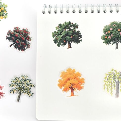 Forest Tree Stickers - 56 Pcs Clear PET Plant Stickers for Scrapbook, Journal, Junk Journal, Collage - Waterproof Transparent for Resin, Craft & Scrapbook Supplies in Kuwait