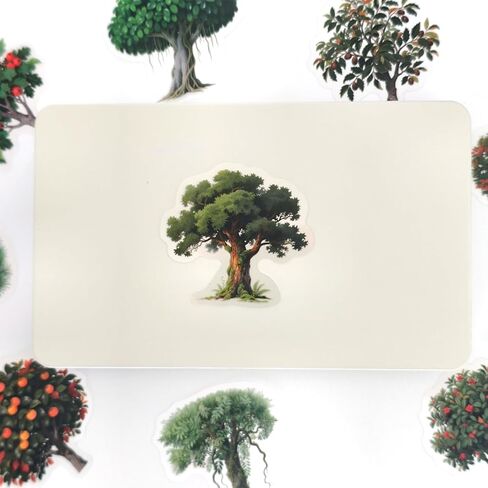 Forest Tree Stickers - 56 Pcs Clear PET Plant Stickers for Scrapbook, Journal, Junk Journal, Collage - Waterproof Transparent for Resin, Craft & Scrapbook Supplies in Kuwait