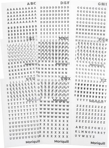 1281pcs Tiny A–Z Alphabet PET Stickers, 9 Sheets, 5mm Black Capitals - Pre-Cut Labels, Water-Resistant, 10mm Punch Margin for Scrapbook Pages, Journals, Planners, Gift Tags and Cards in Saudi Arabia
