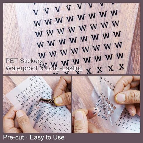1281pcs Tiny A–Z Alphabet PET Stickers, 9 Sheets, 5mm Black Capitals - Pre-Cut Labels, Water-Resistant, 10mm Punch Margin for Scrapbook Pages, Journals, Planners, Gift Tags and Cards in Saudi Arabia