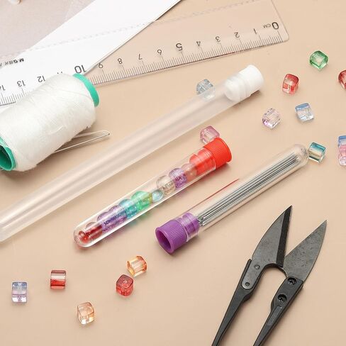 PATIKIL 3.9" Length Plastic Sewing Needle Storage Holder, 16 Pcs Portable Embroidery Needle Clear Pin Toothpick Storage Tubes Case for Craft Knitting, Red in Kuwait