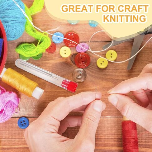 PATIKIL 3.9" Length Plastic Sewing Needle Storage Holder, 16 Pcs Portable Embroidery Needle Clear Pin Toothpick Storage Tubes Case for Craft Knitting, Red in Kuwait