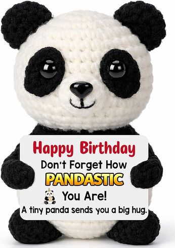 Birthday Gifts for Teen Girls - Happy Birthday, Unique Funny Crochet Pandastic Panda Bday Decorations Gifts Ideas for Girls Boys Teens Daughter Son Sister Best Friend Coworker in Kuwait