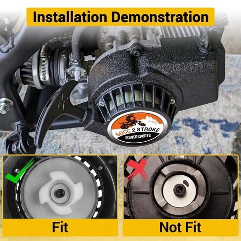 HIAORS Alloy Recoil Pull Starter Compatible with SYX Moto 50cc Dirt Bike 47cc 49cc 2 Stroke SSR SX50 Apollo Coolster QG-50 Xpro Hawk Mini Kids Pit Pocket ATV Quad 4 Wheeler Parts with Ignition Coil in Kuwait