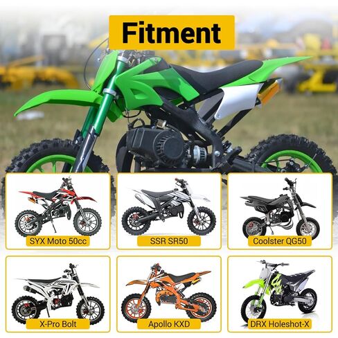 HIAORS Alloy Recoil Pull Starter Compatible with SYX Moto 50cc Dirt Bike 47cc 49cc 2 Stroke SSR SX50 Apollo Coolster QG-50 Xpro Hawk Mini Kids Pit Pocket ATV Quad 4 Wheeler Parts with Ignition Coil in Kuwait