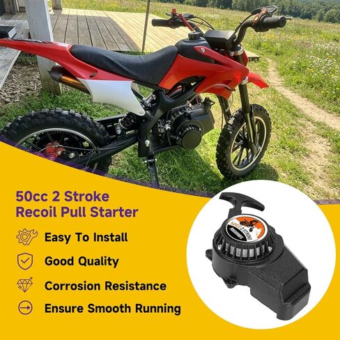 HIAORS Alloy Recoil Pull Starter Compatible with SYX Moto 50cc Dirt Bike 47cc 49cc 2 Stroke SSR SX50 Apollo Coolster QG-50 Xpro Hawk Mini Kids Pit Pocket ATV Quad 4 Wheeler Parts with Ignition Coil in Kuwait