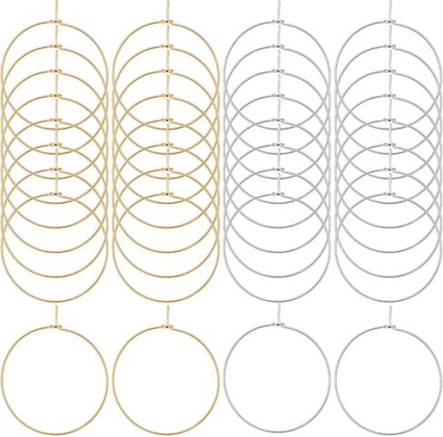 100Pcs 30mm Wine Glass Charms Rings,Women Hoop Earrings,Wine Charms for Stem Glasses Gold/Silver Hoops for Jewelry Making,Wedding,Birthday Party Favor Gifts in Saudi Arabia