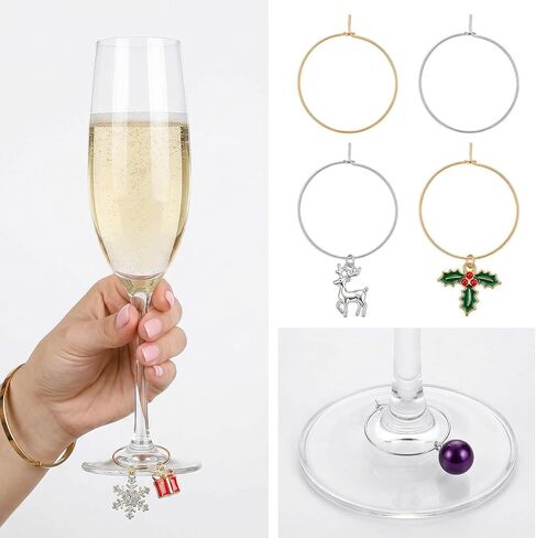 100Pcs 30mm Wine Glass Charms Rings,Women Hoop Earrings,Wine Charms for Stem Glasses Gold/Silver Hoops for Jewelry Making,Wedding,Birthday Party Favor Gifts in Saudi Arabia
