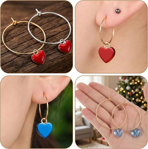 100Pcs 30mm Wine Glass Charms Rings,Women Hoop Earrings,Wine Charms for Stem Glasses Gold/Silver Hoops for Jewelry Making,Wedding,Birthday Party Favor Gifts in Saudi Arabia