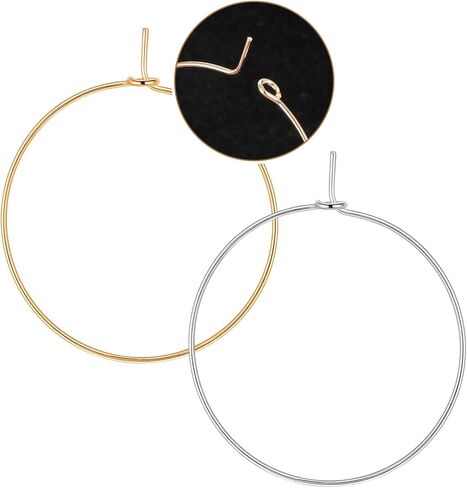 100Pcs 30mm Wine Glass Charms Rings,Women Hoop Earrings,Wine Charms for Stem Glasses Gold/Silver Hoops for Jewelry Making,Wedding,Birthday Party Favor Gifts in Saudi Arabia