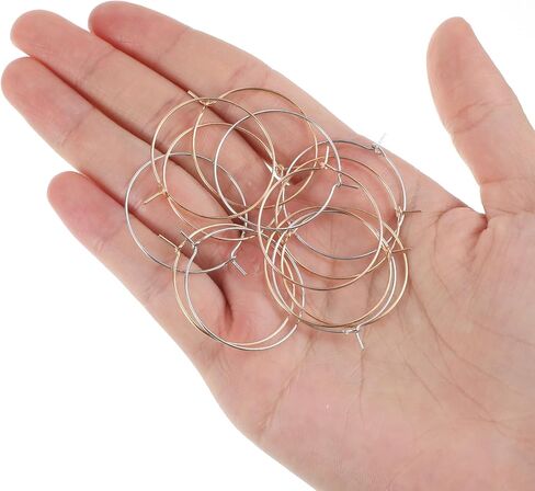 100Pcs 30mm Wine Glass Charms Rings,Women Hoop Earrings,Wine Charms for Stem Glasses Gold/Silver Hoops for Jewelry Making,Wedding,Birthday Party Favor Gifts in Saudi Arabia