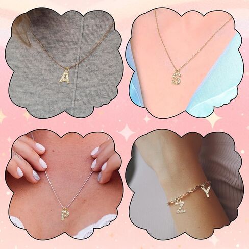 Trinkrittey 26 Pcs Rhinestone Letters Gold Initial A-Z Charm Rhinestone Alphabet Beads for Jewelry Making Glitter Crystal Pendants for Making Bracelets Necklace Earring DIY Craft in Kuwait