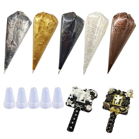 5 Colors Cream Glue Set 100g Each, Pearlescent Shimmer Whipped Glue with Nozzles for DIY Phone Case Crafts Scrapbooking Resin Jewelry Making in Saudi Arabia