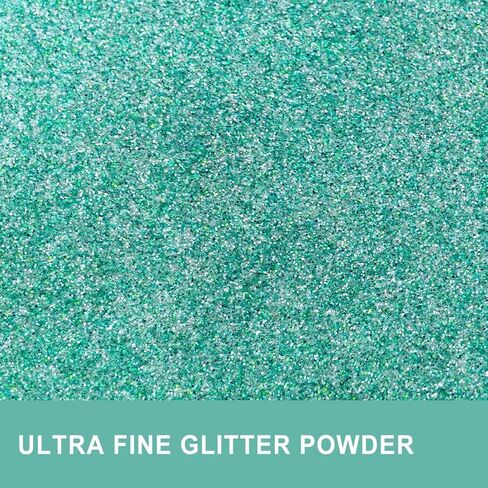Light Blue 1/128 - Fine Iridiscent Craft Glitter - 2oz Glitter Shaker Bright Colorful Holographic Body Glitter Bulk Wholesale 24 Colors in Shaker Cosmetic Glitter in Saudi Arabia