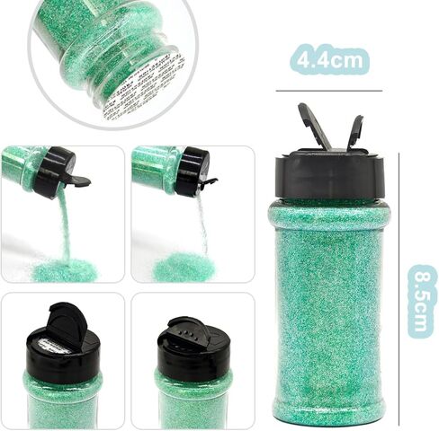 Light Blue 1/128 - Fine Iridiscent Craft Glitter - 2oz Glitter Shaker Bright Colorful Holographic Body Glitter Bulk Wholesale 24 Colors in Shaker Cosmetic Glitter in Saudi Arabia