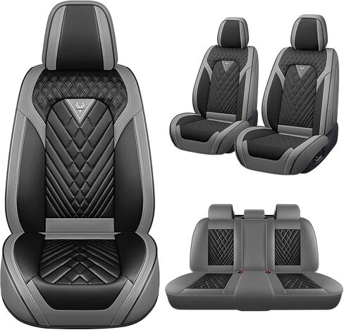 Car Seat Covers Fit for Toyota Camry 2000-2025,5 Seats Non-Slip Nappa Leather Seat Cover, Airbag Compatible, Sports Car Seat Protector Premium Interior.(Standard 5 Seats,Gray Black) in Saudi Arabia