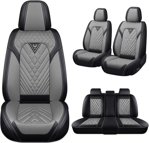 Car Seat Covers Fit for Toyota Camry 2000-2025,5 Seats Non-Slip Nappa Leather Seat Cover, Airbag Compatible, Sports Car Seat Protector Premium Interior.(Standard 5 Seats,Gray Black) in Saudi Arabia