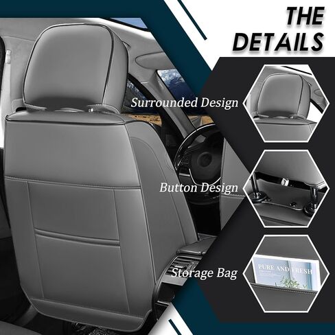 Car Seat Covers Fit for Toyota Camry 2000-2025,5 Seats Non-Slip Nappa Leather Seat Cover, Airbag Compatible, Sports Car Seat Protector Premium Interior.(Standard 5 Seats,Gray Black) in Saudi Arabia
