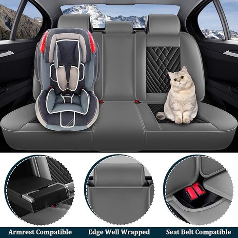 Car Seat Covers Fit for Toyota Camry 2000-2025,5 Seats Non-Slip Nappa Leather Seat Cover, Airbag Compatible, Sports Car Seat Protector Premium Interior.(Standard 5 Seats,Gray Black) in Saudi Arabia