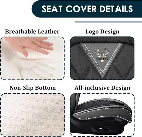 Car Seat Covers Fit for Toyota Camry 2000-2025,5 Seats Non-Slip Nappa Leather Seat Cover, Airbag Compatible, Sports Car Seat Protector Premium Interior.(Standard 5 Seats,Gray Black) in Saudi Arabia