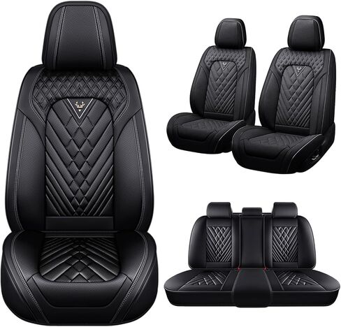 Car Seat Covers Fit for Toyota Camry 2000-2025,5 Seats Non-Slip Nappa Leather Seat Cover, Airbag Compatible, Sports Car Seat Protector Premium Interior.(Standard 5 Seats,Gray Black) in Saudi Arabia