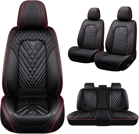 Car Seat Covers Fit for Toyota Camry 2000-2025,5 Seats Non-Slip Nappa Leather Seat Cover, Airbag Compatible, Sports Car Seat Protector Premium Interior.(Standard 5 Seats,Gray Black) in Saudi Arabia