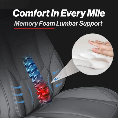 Coverland Custom Car Seat Covers Compatible with 2014-2021 Nissan NV Cargo - Premium Leather Non-Slip Memory Foam Waterproof Seat Cover Custom fit Interior Protector [Front-Dark Gray] in Kuwait