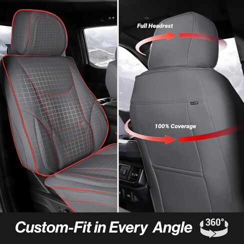 Coverland Custom Car Seat Covers Compatible with 2014-2021 Nissan NV Cargo - Premium Leather Non-Slip Memory Foam Waterproof Seat Cover Custom fit Interior Protector [Front-Dark Gray] in Kuwait