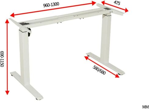predolo Single Desk Lifting Mechanism Frame Telescopic Sit-Stand Desk Frame High Load Capacity Standing Table Stand for Study, Black, 580MM Long Foot in Kuwait
